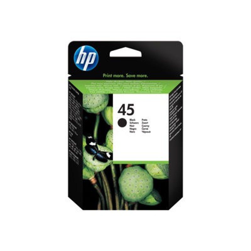 HP 45 Black Ink Cart, 42 ml, 51645AE (930 pages)