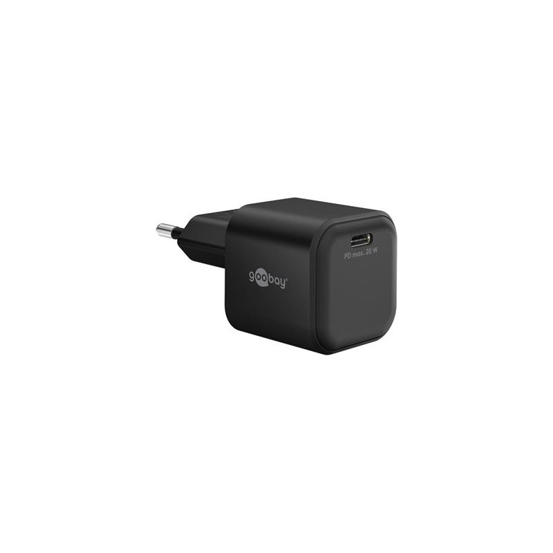 goobay Napájecí a nabíjecí adaptér 230V na USB-C PD GaN Fast Charger Nano 20W, černá