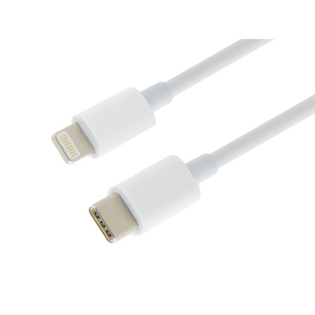 Datový a nabíjecí kabel USB-C - Lightning, 100cm, bílá