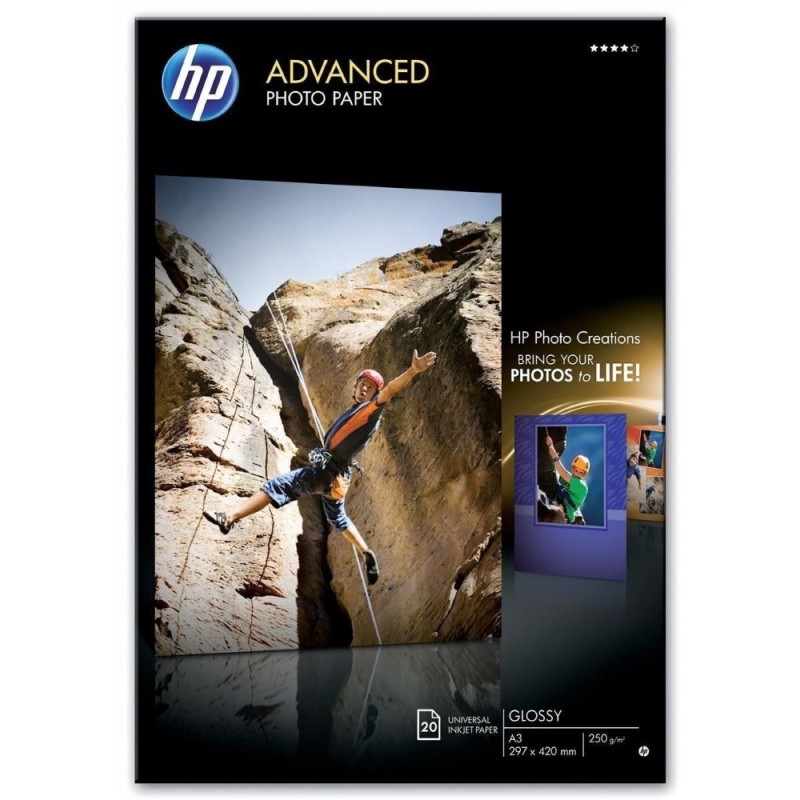 HP Advanced Glossy Photo Paper, A3, 20 ks, 250g/m2