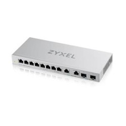 Zyxel XGS1010-12 - V2 - přepínač - řízený - 8 x 10/100/1000 + 2 x 100/1000/2.5G + 2 x 1 Gigabit / 10 Gigabit SFP+ (uplink)