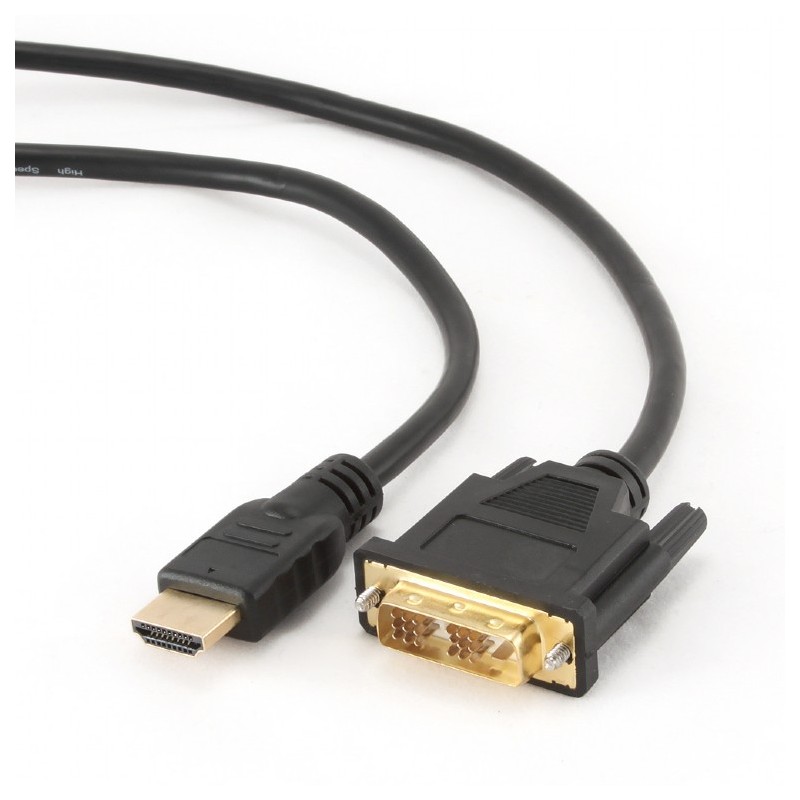 Gembird kábel HDMI (M) na DVI (M), pozlátené konektory, 1.8m, čierny, bulk balenie