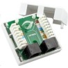 Zásuvka UTP 2x RJ45 Cat5E, duální svorkovnice, na omítku
