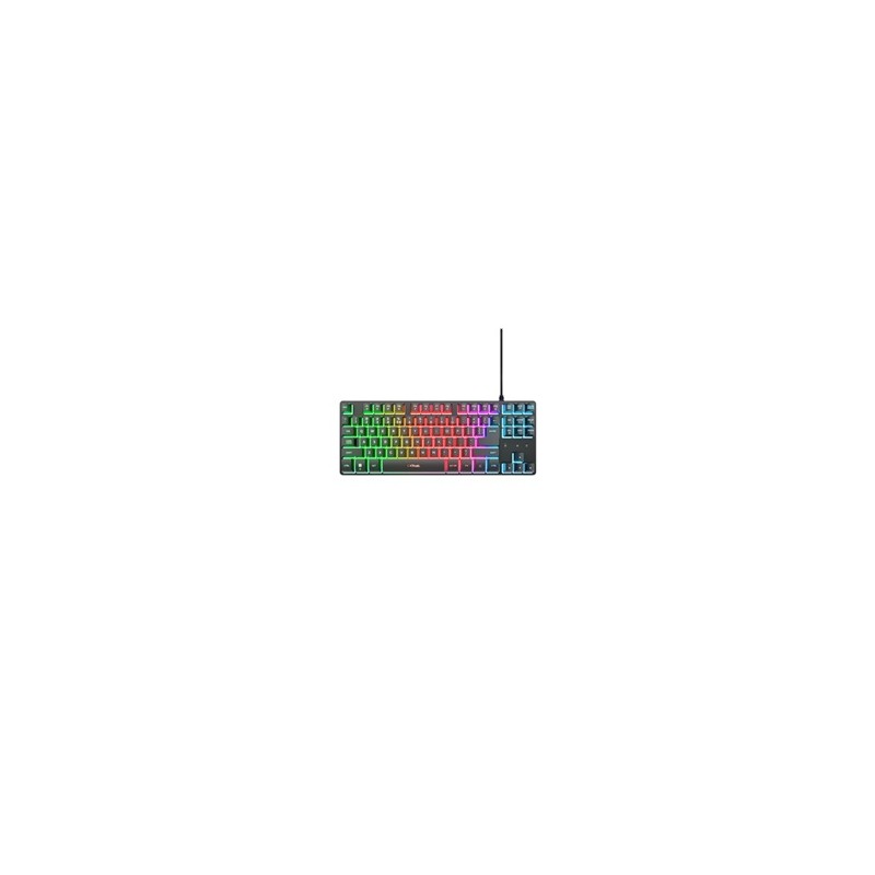 TRUST Klávesnice GXT 833 Thado, Membránová, USB, RGB, černá