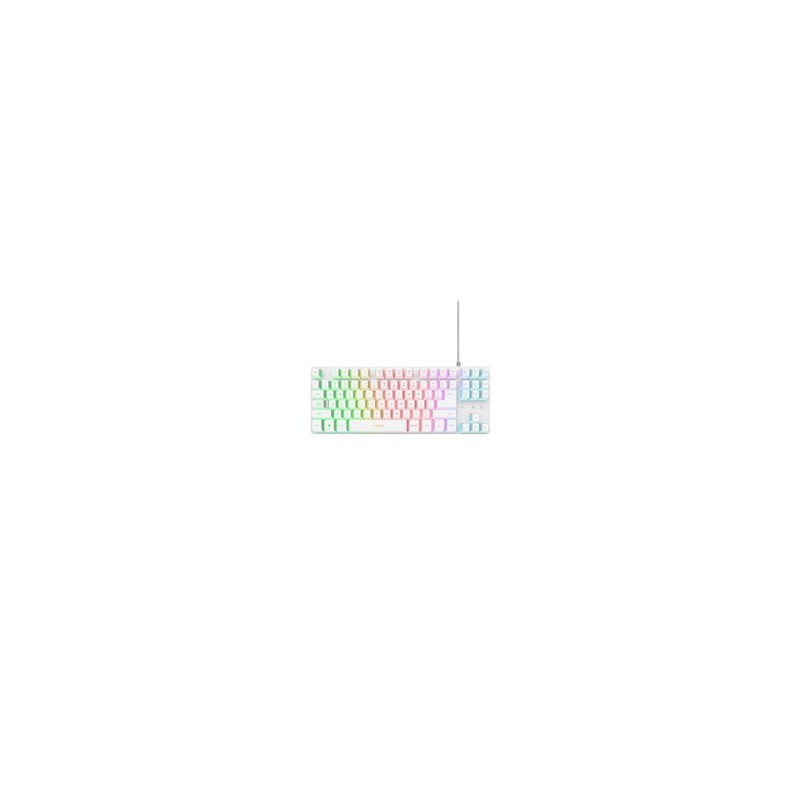 TRUST Klávesnice GXT 833 Thado, Membránová, USB, RGB, bílá