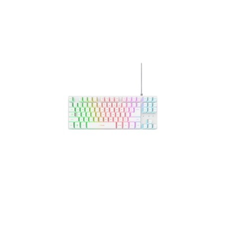 TRUST Klávesnice GXT 833 Thado, Membránová, USB, RGB, bílá
