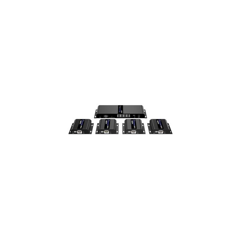 PremiumCord HDMI 1-4 splitter+extender po CAT6/6a/7, FULL HD, 3D, na 120m