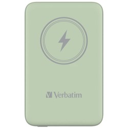Verbatim power banka s bezdrátovým nabíjením 5V, nabíjení telefonu, 32246, 10 000mAh, magnetické připevnění, zelená