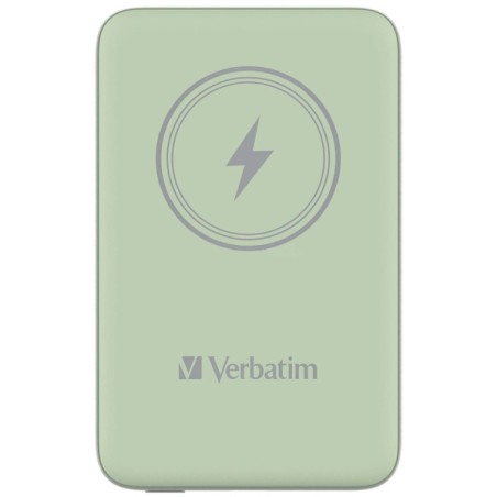 Verbatim power banka s bezdrátovým nabíjením 5V, nabíjení telefonu, 32246, 10 000mAh, magnetické připevnění, zelená
