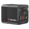 VERBATIM GaN Nabíječka do sítě, S kabelem, USB-C, USB-A, černá