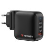 Verbatim, Mini GaN cestovní nabíječka do sítě USB 3.0, USB C, šedá, 100 W, vyměnitelné vidlice C,G,A, DOPRODEJ