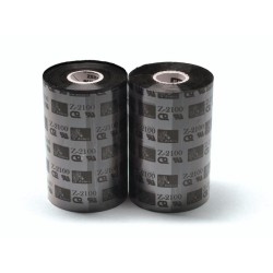 Wax Ribbon, 80mmx450m (3.15inx1476ft), 2100 High Performance, 25mm (1in) core, 12/box