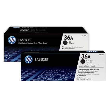 HP 36A Black 2-pack LJ Toner Cart, CB436AD (2,000 / 2,000 pages)