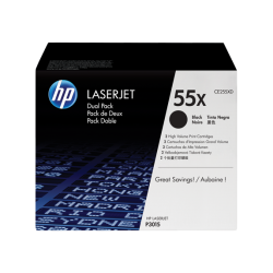 HP originální toner CE255XD, HP 55X, black, 12500str., dual pack, 2ks