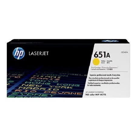 HP 651A Yellow LJ Toner Cart, CE342A (16,000 pages)