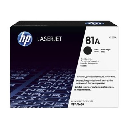 HP 81A Black LJ Toner Cart, CF281A (10,500 pages)
