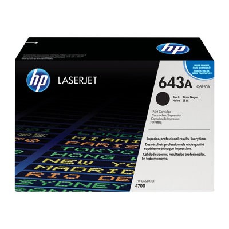 HP 643A Black LJ Toner Cart, Q5950A (11,000 pages)