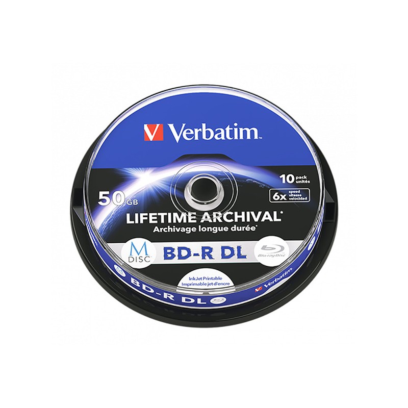 Verbatim BD-R DL, 50 GB, LIFETIME ARCHIVAL, spindle, 43847, 6x, 10 ks, pro archivaci dat