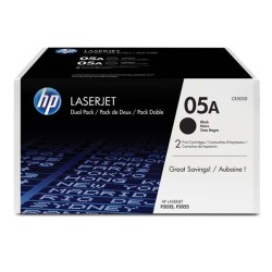 HP 05A Black LJ Toner Cart, 2-pack, CE505D (2,300 / 2,300 pages)