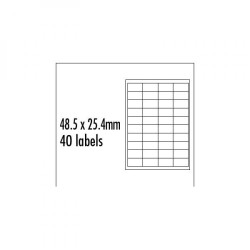 Logo etikety 48.5mm x 25.4mm, A4, matné, červené, 40 etiket, baleno po 10 ks, pro inkoustové a laserové tiskárny