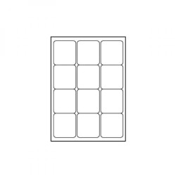 Logo etikety 66mm x 70mm, A4, matné, bílé, 12 etiket, 140g/m2, baleno po 25 ks, pro inkoustové a laserové tiskárny