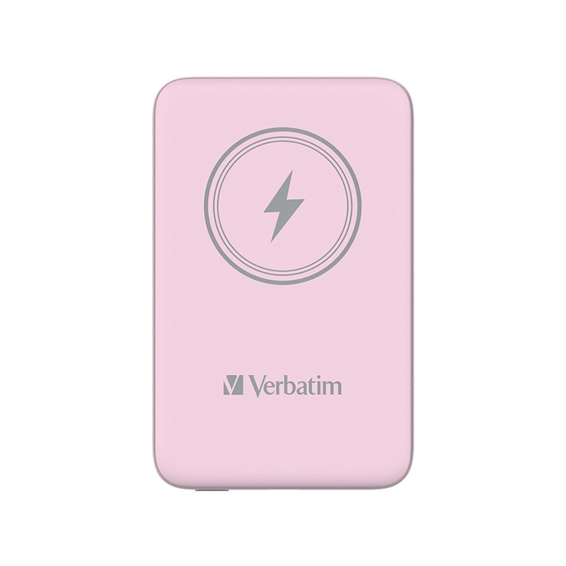 VERBATIM Powerbanka Charge 'n' Go, Magnetická, 10000 mAh, USB-C, Růžová