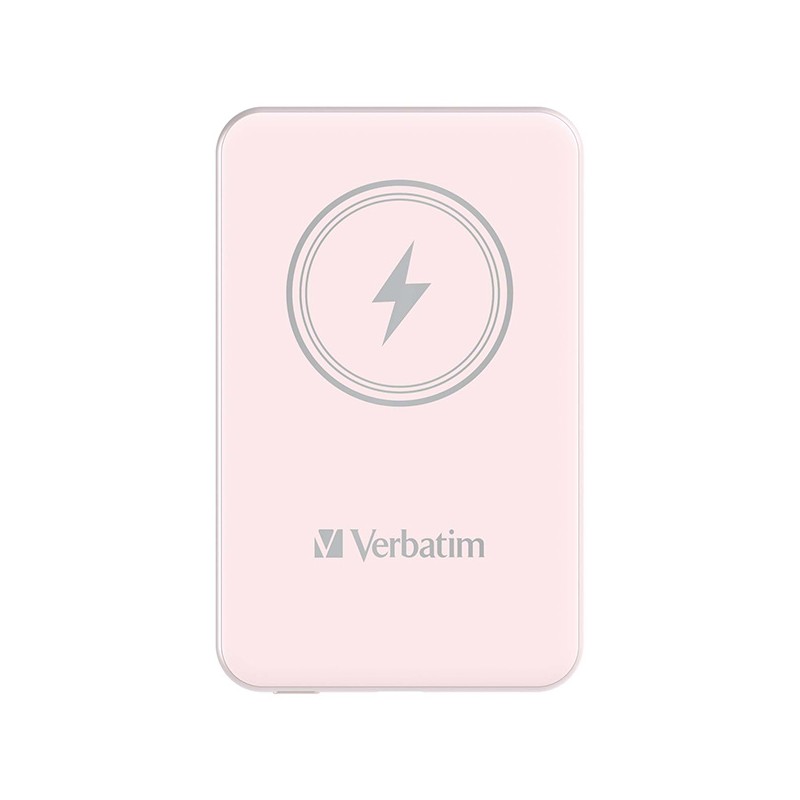 VERBATIM Powerbanka Charge 'n' Go, Magnetická, 5000 mAh, USB-C, Růžová