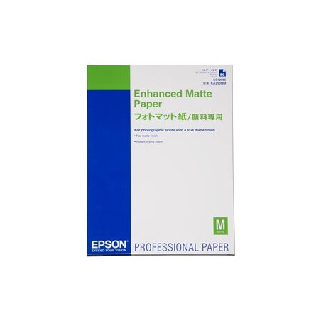 Epson Enhanced Matte Paper, bílá, 50, ks C13S042095, pro inkoustové tiskárny, A2, A2, 192 g/m2