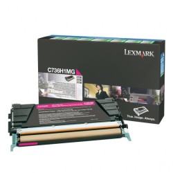 Lexmark originální toner C736H1MG, magenta, 10000str., high capacity, return
