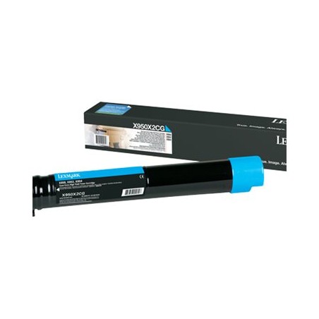 Lexmark originální toner X950X2CG, cyan, 24000str., extra high capacity