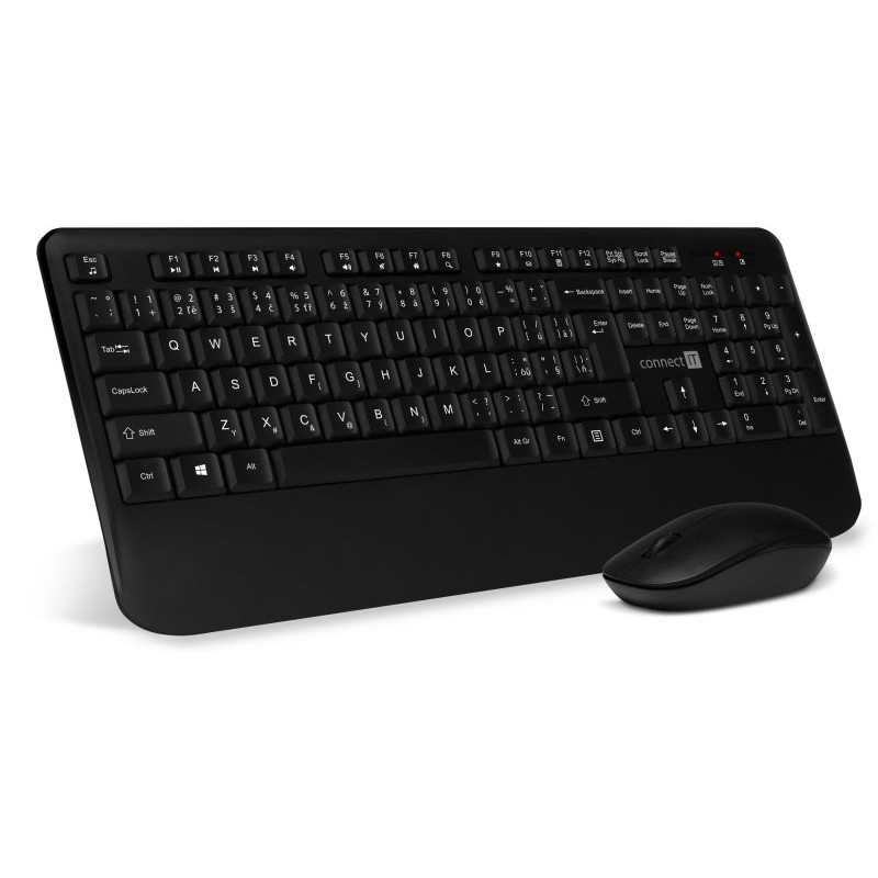 CONNECT IT Combo bezdrátová černá klávesnice + myš, CZ + SK layout