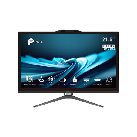 MSI PC AIO PRO AP222T (PRO AP222T 14M-482EU), i5-14400, 21.5" FHD, Glare, Touch, 8GB, 256GB SSD, N/A, W11 Pro, Black