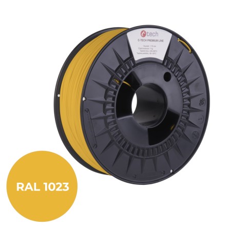 Tisková struna (filament) C-TECH PREMIUM LINE, ABS, dopravní žlutá, RAL1023, 1,75mm, 1kg