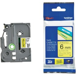 BROTHER TZE611 - kazeta TZ šířky 6mm, laminovaná TZE-611, žlutá/černé písmo