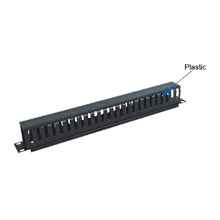 19" vyvazovací panel 1U jednostr.plast.lišta (BK)