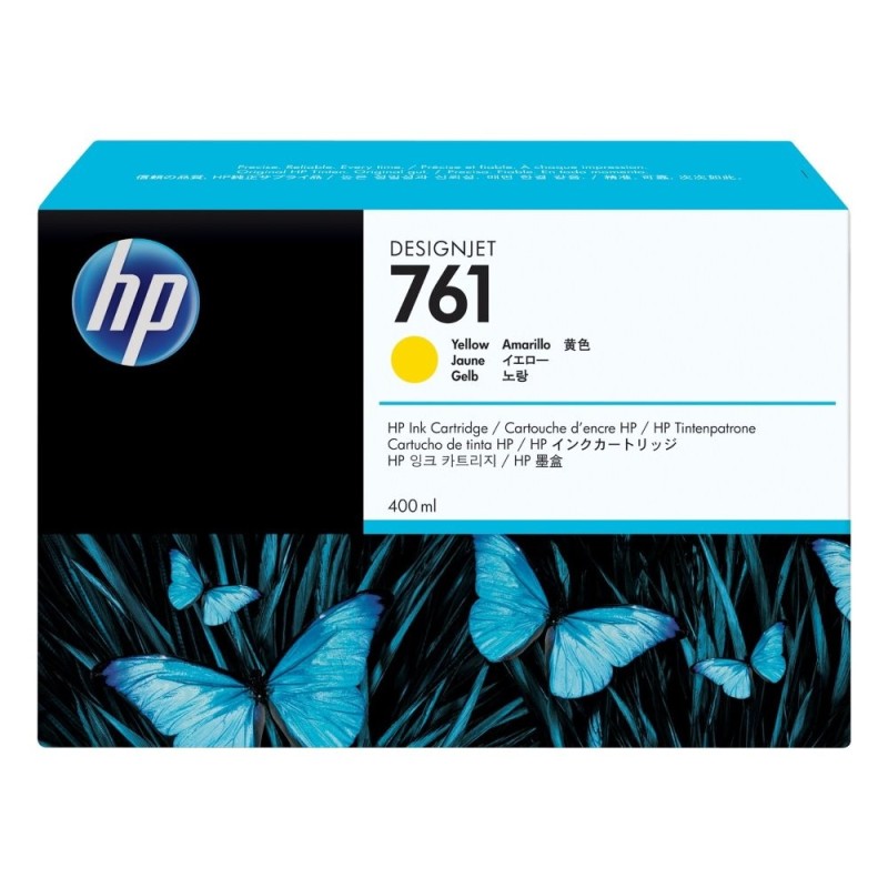 HP 761 Yellow DJ Ink Cart, 400 ml, CM992A
