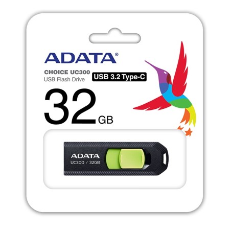 ADATA Flash Disk 32GB UC300, USB-C 3.2, černo-zelená