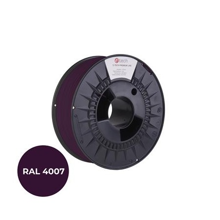 Tisková struna (filament) C-TECH PREMIUM LINE, PLA, purpurová fialková, RAL4007, 1,75mm, 1kg