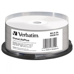 Verbatim Blu-ray BD-R DL 50GB 6x WIDE Profesional Printable 25-cake NON-ID