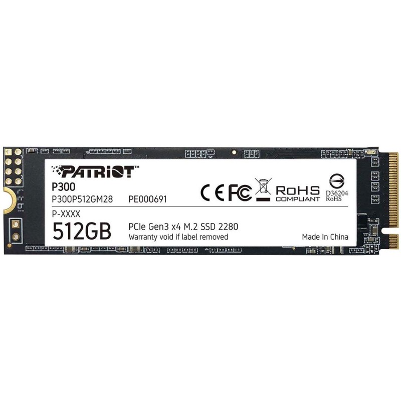 PATRIOT P300 512GB SSD / Interní / M.2 PCIe Gen3 x4 NVMe 1.3 / 2280 P300P512GM28