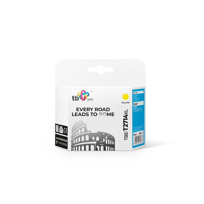Ink. kazeta TB kompatibilní s Epson WF-3620 T2714 XL, nová, Yellow