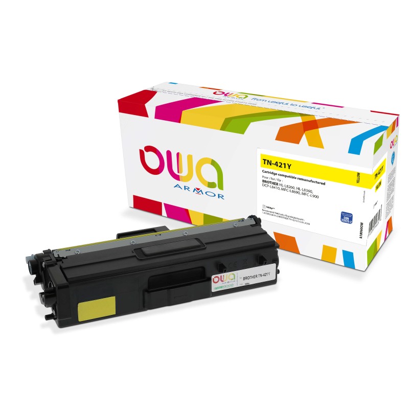 OWA Armor toner kompatibilní s Brother TN-421Y, 1800st, žlutá/yellow