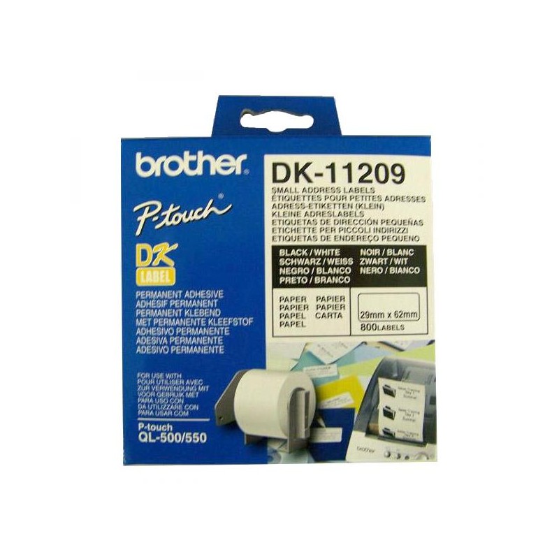 BROTHER DK-11209 Úzké adresní štítky 29x62mm (800 ks)