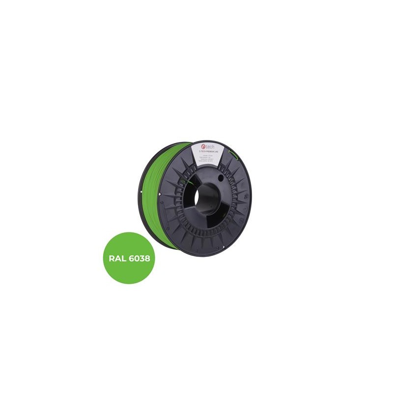 Tisková struna (filament) C-TECH PREMIUM LINE, PETG, luminiscenční zelená, RAL6038, 1,75mm, 1kg