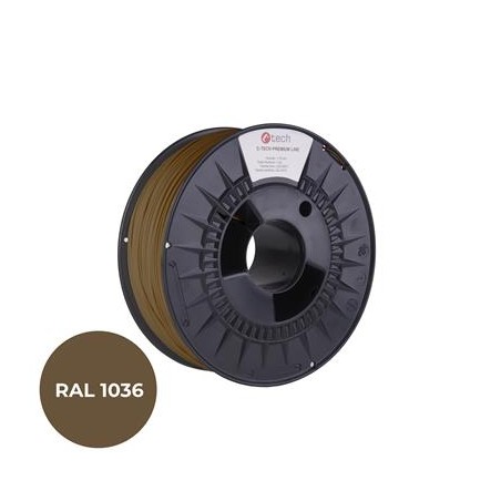 Tisková struna (filament) C-TECH PREMIUM LINE, PETG, perleťová zlatá, RAL1036, 1,75mm, 1kg
