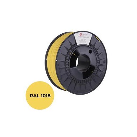 Tisková struna (filament) C-TECH PREMIUM LINE, PLA, zinková žlutá, RAL1018, 1,75mm, 1kg