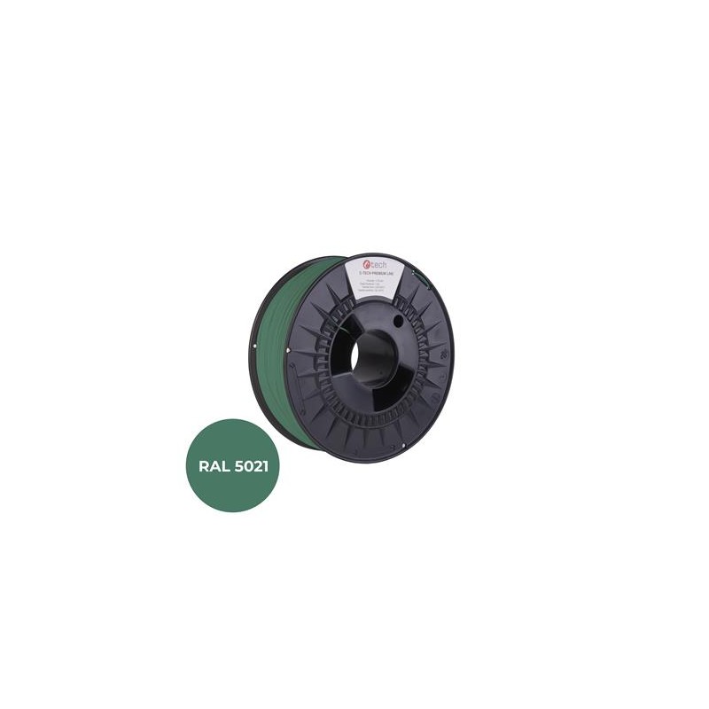 Tisková struna (filament) C-TECH PREMIUM LINE, PETG, vodní modrá, RAL5021, 1,75mm, 1kg
