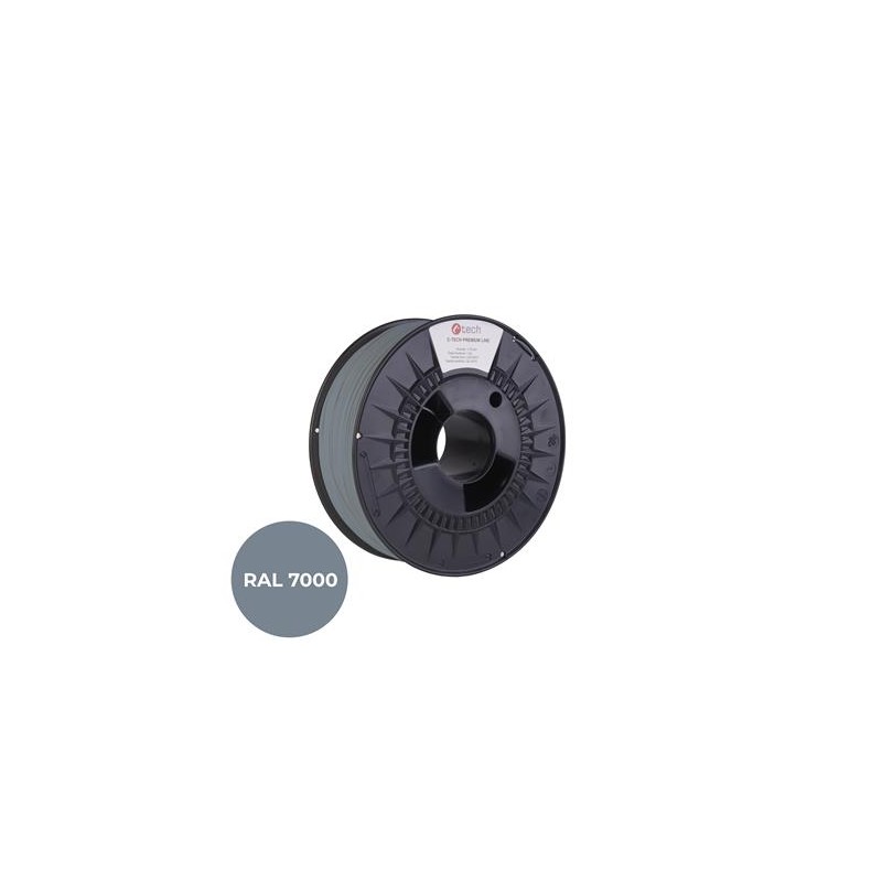 Tisková struna (filament) C-TECH PREMIUM LINE, PETG, veverčí šedá, RAL7000, 1,75mm, 1kg