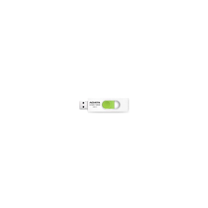 ADATA Flash Disk 64GB UV320, USB 3.1 Dash Drive, bílá/zelená