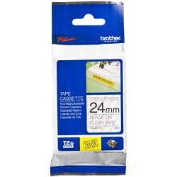 BROTHER TZES151 - kazeta TZ šířky 24mm, extrémně adhesivní lamino TZE-S151, průsvitná/černé písmo